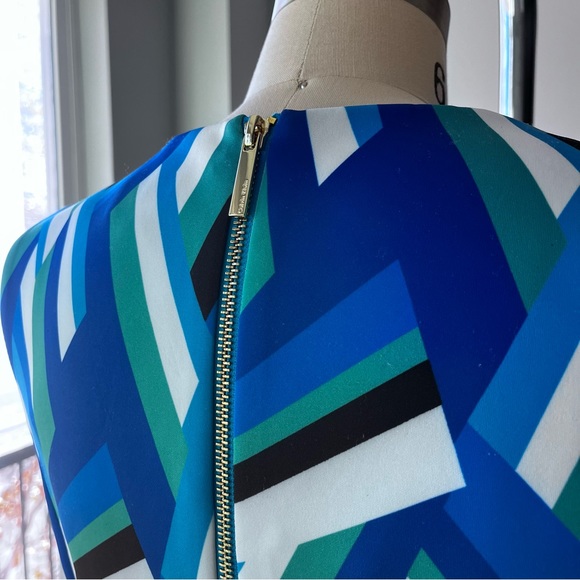 Calvin Klein cool tones abstract geometric dress; Size 8 - Picture 3 of 6
